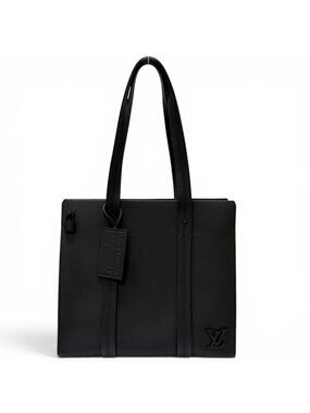 Louis Vuitton LV Aerogram Takeoff Leather Tote Bag Black